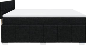 vidaXL Κρεβάτι Boxspring με Στρώμα Μαύρο 200x200 εκ. Υφασμάτινο