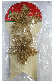 Σετ Χριστουγεννιάτικα στολίδια - Λουλούδι - 11cm - 2pcs - 230058