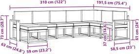 vidaXL Σειρά Καναπέ Εξωτερικού με μαξιλάρι 8 pcs Λευκό και Κρεμ