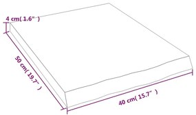 Πάγκος Μπάνιου Σκούρο Καφέ 40x50x(2-4) εκ. Επεξεργ. Μασίφ Ξύλο - Γκρι