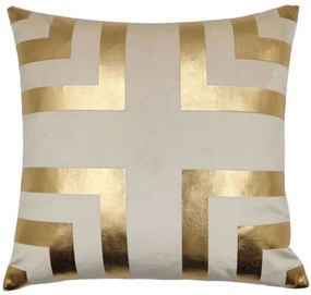 Μαξιλάρι Διακοσμητικό (Με Γέμιση) Illusion 023360 Beige-Gold 45X45 Velvet
