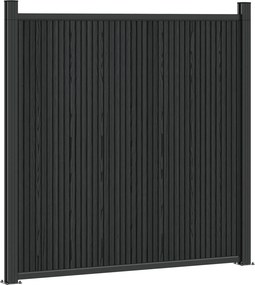 vidaXL Πάνελ Φράχτη 7 pcs WPC και Αλουμίνιο Μαύρο
