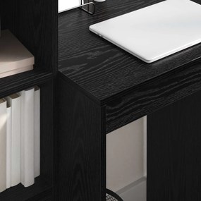 vidaXL Γραφείο με συρτάρι με ράφι με αποθήκευση 2 pcs Μαύρη Οξυά
