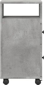 vidaXL Ντουλάπι Μπάνιου Στενό με Ροδάκια Γκρι Σκυρ. Επεξ. Ξύλο