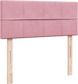 vidaXL Κρεβάτι Boxspring με Στρώμα Ροζ 120x200 εκ. Βελούδινο