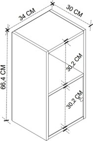 Κομοδίνο Vito Megapap χρώμα ανθρακί 34x30x66,4εκ.