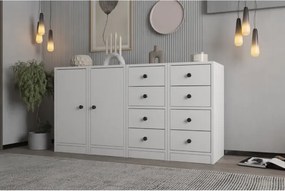 Stewehome Κονσόλα με ντουλάπι και συρτάρια Λευκό 40x130x40 cm