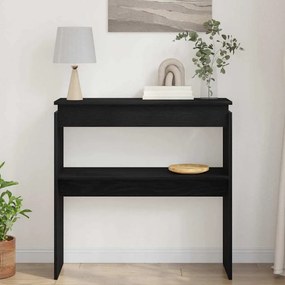 vidaXL Τραπέζι κονσόλας Μαύρη δρυς 80 x 30 x 80 εκ. Επεξεργασμένο ξύλο