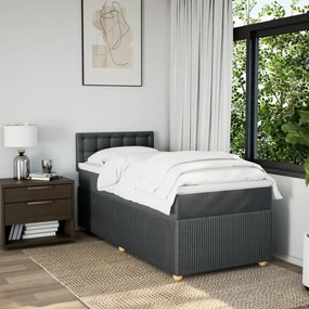 ΚΡΕΒΑΤΙ BOXSPRING ΜΕ ΣΤΡΩΜΑ ΣΚΟΥΡΟ ΓΚΡΙ 80X200 ΕΚ. ΥΦΑΣΜΑΤΙΝΟ 3289598