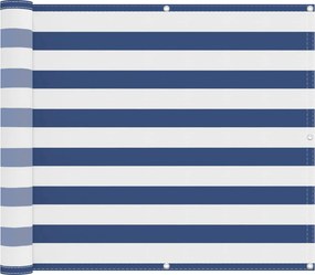 vidaXL Οθόνη Μπαλκονιού Μπλε και άσπρο 100 x 600 cm Ύφασμα Όξφορντ
