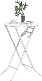 vidaXL Τραπέζι Κήπου Λευκό 50 x 50 x 72 cm Μέταλλο