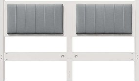 vidaXL Ταπετσαρισμένο κεφαλάρι Λευκό 135 cm Στερεά ξυλεία πεύκου