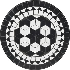 vidaXL Σετ Bistro «Μωσαϊκό» Μαύρο/Λευκό Σίδηρος και Κεραμικό