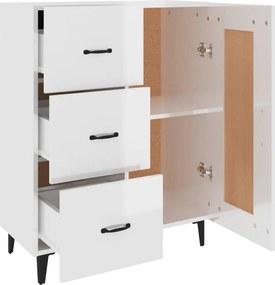 vidaXL Ντουλάπι Γυαλιστερό Λευκό 69,5x34x90 εκ. Επεξεργασμένο Ξύλο