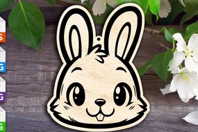 Σετ των 3 Intra απο ξύλο plywood 3mm-4mm πάχος Πασχαλινό λαγουδάκι Δίασταση 8x8 cm INTRAFABR-93492001