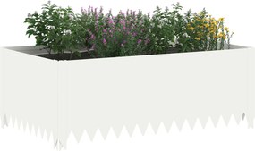 vidaXL Περίγραμμα γκαζόν 4 τμχ. 100 x 60 x 35 cm Ατσάλι Λευκό