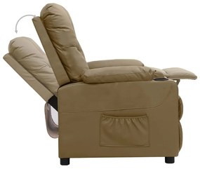 vidaXL Πολυθρόνα με Ανύψωση Καπουτσίνο Συνθ. Δέρμα