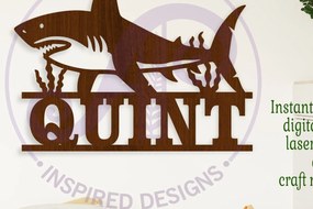 Intra απο ξύλο plywood 3mm-4mm πάχος – Αρχείο κοπής με λέιζερ Sign Name Shark Δίασταση 40x30 cm INTRAFABR-113731609