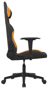 vidaXL Καρέκλα Μασάζ Gaming Μαύρη και Πορτοκαλί Υφασμάτινη