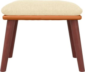 vidaXL Υποπόδιο Κρεμ 45x29,5x35 εκ. Ύφασμα &amp; Συνθετικό Δέρμα