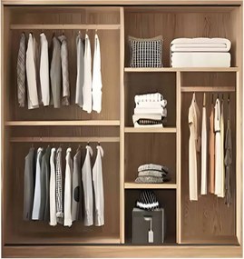 VANITY Ντουλάπα Δίφυλλη - Συρόμενη, Αποχρώσεων Sonoma Oak &amp; Grey   1τμχ