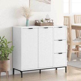 vidaXL Πλαϊνό γραφείο Λευκό 89.5 x 33 x 82 εκ. Επεξεργασμένο ξύλο