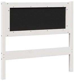 vidaXL Ταπετσαρισμένο κεφαλάρι Λευκό 90 cm Στερεά ξυλεία πεύκου