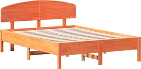 vidaXL Σκελετός Κρεβ. Χωρίς Στρώμα Καφέ Κεριού 135x190 εκ Μασίφ Πεύκο