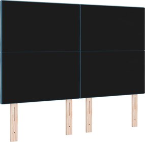 vidaXL LED κεφαλάρι Σκούρο Μπλε 160 cm Τεχνητό Δέρμα