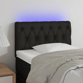 Κεφαλάρι Κρεβατιού LED Μαύρο 80x7x78/88 εκ. Υφασμάτινο - Μαύρο