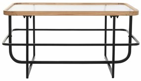 Τραπεζάκι Καφέ DKD Home Decor Κρυστάλλινο Μέταλλο (90 x 60 x 46 cm)