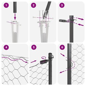vidaXL Στύλος Περιφράξεων Γκρι 50 x 0,8 μ (13 mm πλέγμα)