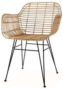 Καρέκλα Τραπεζαρίας με μπράτσα Marea Black legs (57x60x82) Soulworks 0300087
