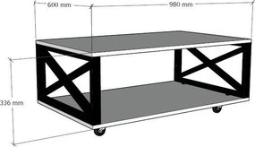 Τραπεζάκι Σαλονιού Atlantic Πεύκο NUSAFRE 98x60x33.6