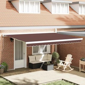 vidaXL Τέντα Πτυσσόμενη Χειροκίνητη Καφέ 450x300 εκ.
