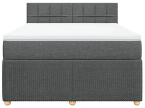 ΚΡΕΒΑΤΙ BOXSPRING ΜΕ ΣΤΡΩΜΑ ΣΚΟΥΡΟ ΓΚΡΙ 140X190 ΕΚ. ΥΦΑΣΜΑΤΙΝΟ 3287452