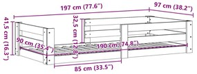 Σκελετός Κρεβ. Χωρίς Στρώμα Καφέ Κεριού 90x190 εκ Μασίφ Πεύκο - Καφέ