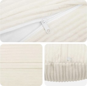 vidaXL Κάλυμμα Μαξιλαριού 6 pcs HEERLEN Κρεμ Ø 60 cm κορντουρόι