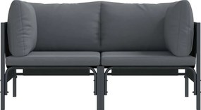vidaXL Εξωτερικά Έπιπλα 2 Τεμάχιο Ανθρακί 80 x 80 x 71 cm Ατσάλι