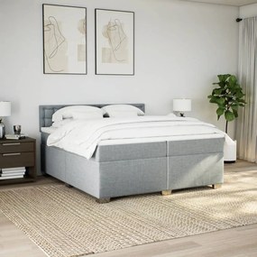 ΚΡΕΒΑΤΙ BOXSPRING ΜΕ ΣΤΡΩΜΑ ΑΝΟΙΧΤΟ ΓΚΡΙ 200X200 ΕΚ. ΥΦΑΣΜΑΤΙΝΟ 3288309