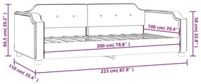 Καναπές Κρεβάτι Μαύρος 100 x 200 εκ. Υφασμάτινος - Μαύρο