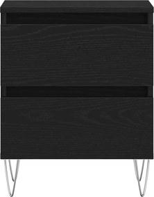 vidaXL Κομοδίνο 2 pcs Μαύρη δρυς 40 x 35 x 50 εκ. Επεξεργασμένο ξύλο