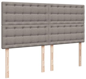 Κρεβάτι Boxspring με Στρώμα Taupe 200x200 εκ. Υφασμάτινο - Μπεζ-Γκρι