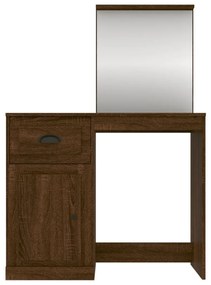 Μπουντουάρ με Καθρέφτη Καφέ Δρυς 90x50x132,5 εκ. Επεξ. Ξύλο - Καφέ