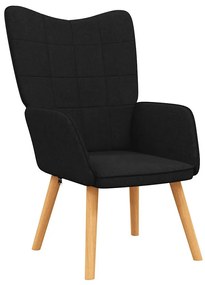 vidaXL Πολυθρόνα Relax Μαύρη Υφασμάτινη με Σκαμπό