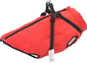 vidaXL Μπουφάν Σκύλου Κόκκινο Μ52 Φλις και Πολυεστέρας