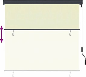 vidaXL Ρόλερ Κρεμ 180 x 250 cm Ύφασμα και Αλουμίνιο