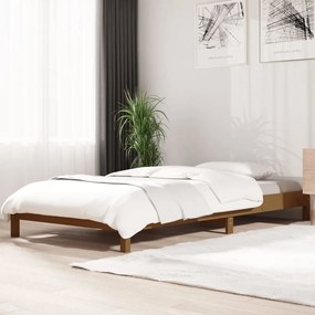 Κρεβάτι Στοιβαζόμενο Καφέ Μελί 75x190 εκ. από Μασίφ Ξύλο Πεύκου - Καφέ