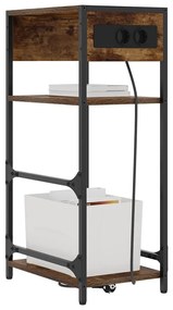 vidaXL Κομοδίνο Καπνιστή δρυς 40 x 27 x 76 εκ Επεξεργασμένο ξύλο