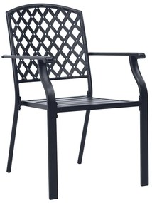 vidaXL Σέτ φαγητού για κήπο 7 pcs Ανθρακί Ατσάλι με Πούδρα